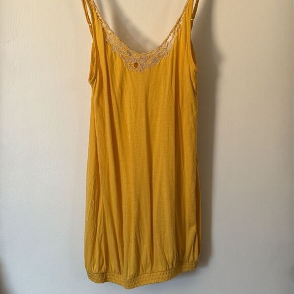 Calypso Christiane Celle Boho Tankโ Top Small Yellow Lace Trim Flowy Summer - Picture 5 of 9